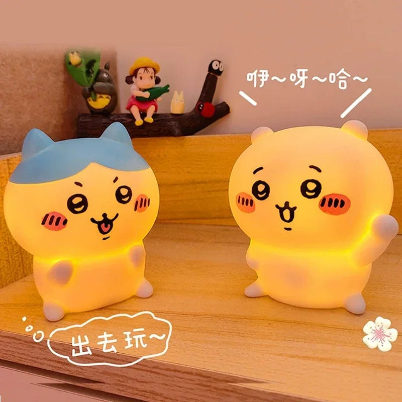 Kawaii  Chikawa Bedroom Desktop Decoration Hachiware Usagi Cartoon Vinyl Doll Night Light Luminous Toy Surprise Girl Gifts