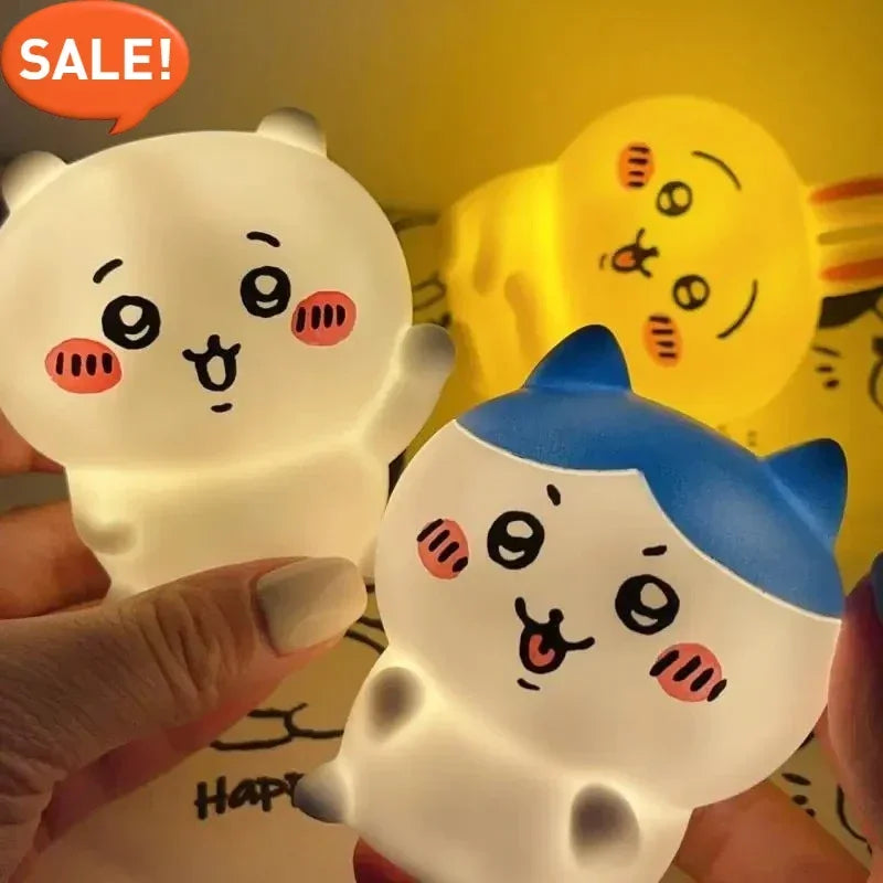 Kawaii  Chikawa Bedroom Desktop Decoration Hachiware Usagi Cartoon Vinyl Doll Night Light Luminous Toy Surprise Girl Gifts